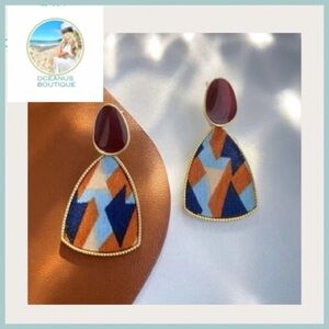 🆕Retro geometric drop earrings